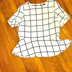 Banana Republic window pane peplum blouse size Medium